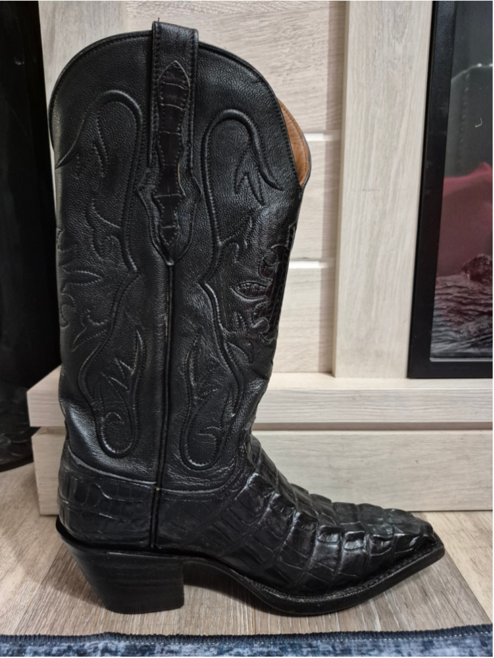Black Jack Premium Exotic Alligator/Caiman Belly Cowboy Boots - W 7 /M 5.5b